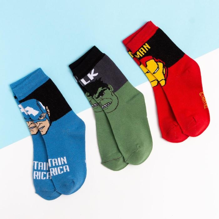 Набор носков "Мстители", MARVEL, 3 пары, 14-16 см