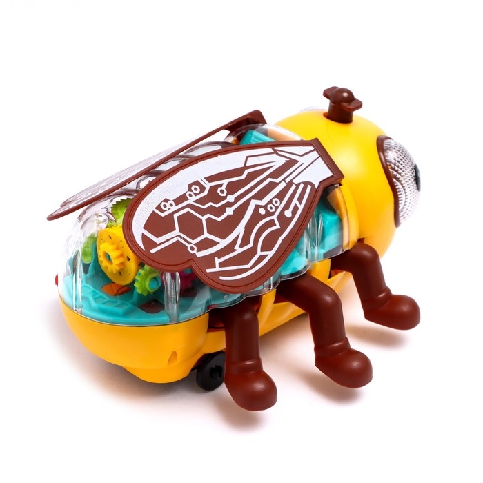 Пчела &laquo;Шестерёнки&raquo;, свет и звук, работает от батареек, цвет жёлтый