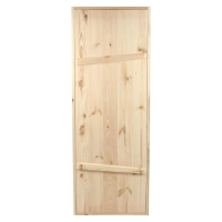 Дверной блок для бани, 190х70 см, из сосны, на клиньях, массив, "Добропаровъ" Дверной блок для бани, 190х70 см, из сосны, на клиньях, массив, "Добропаровъ"