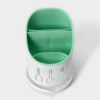 Подставка для столовых приборов Доляна, 3 отделения, 12&times;12&times;9 см, цвет МИКС