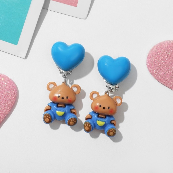 Клипсы детские &laquo;Выбражулька&raquo; животные, медвежата, цветные