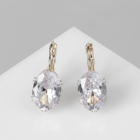 Серьги со стразами &laquo;Блик&raquo; овал, цвет МИКС