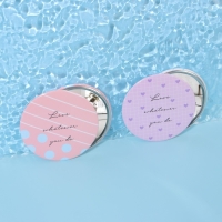 Зеркало карманное &laquo;Надписи&raquo;, d = 7 см, цвет МИКС