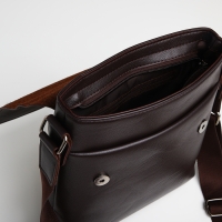 Сумка мужская через плечо TEXTURA, наружный карман, цвет коричневый