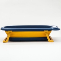 Ванночка детская складная со сливом, &laquo;Мишка&raquo;, 83 см., цвет синий