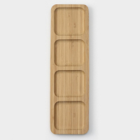 Менажница Striata, 4 секции, 33&times;9,5 см, цвет бежевый