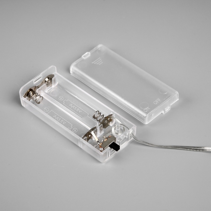 Гирлянда &laquo;Нить&raquo; 2 м роса с насадками &laquo;Цветок&raquo;, IP20, серебристая нить, 20 LED, батарейки ААх2 (нет в комплекте), свечение тёплое белое