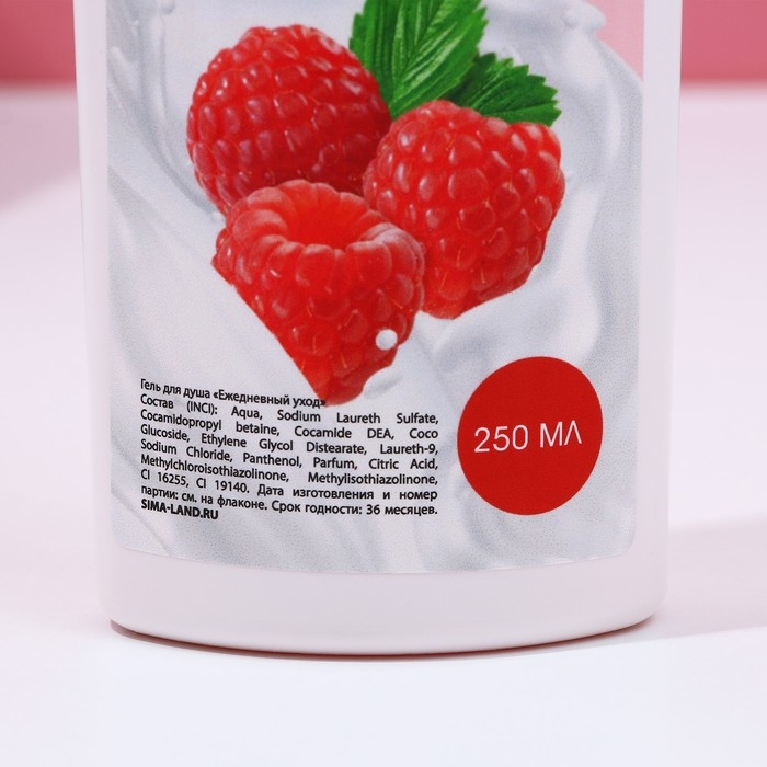 Подарочный набор косметики &laquo;Вдохновляй красотой!&raquo;, гель для душа и пена для ванны, 2 х 250 мл, аромат малины со сливками, ЧИСТОЕ СЧАСТЬЕ