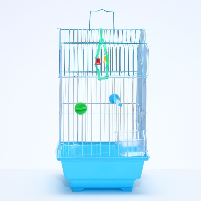 Клетка для птиц укомплектованная Bd-1/4f, 30 х 23 х 39 см, голубая