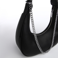 Сумка женская хобо на молнии TEXTURA, средний размер, цвет чёрный