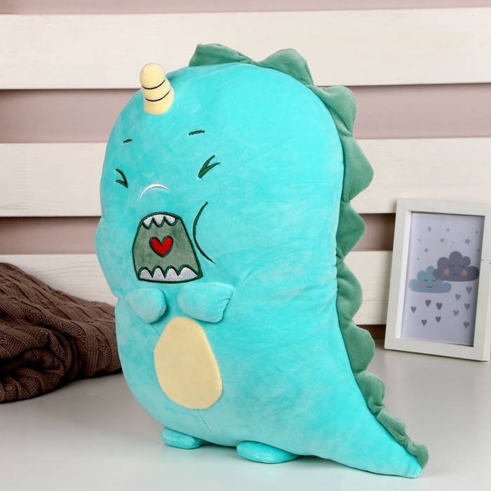 Мягкая игрушка &laquo;Динозаврик&raquo; с сердцем, 40 см, цвет зелёный