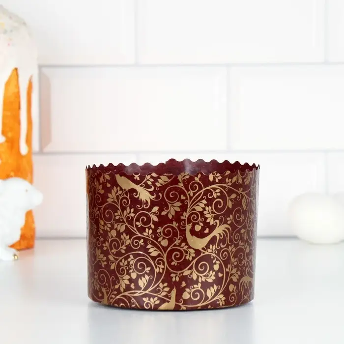 Форма бумажная для кулича &laquo;Райский сад&raquo;, 110&times;85 мм