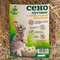 Сено луговое «Пижон» лепестки ромашки, для грызунов, 20 л, 500 г Сено луговое «Пижон» лепестки ромашки, для грызунов, 20 л, 500 г