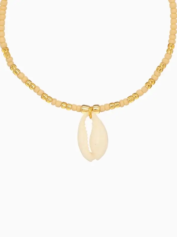 Браслет "Виколия" длина 16 см, цв. бежевый, золотистый