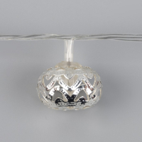 Гирлянда &laquo;Нить&raquo; 4 м с насадками &laquo;Шарик с орнаментом&raquo;, IP20, прозрачная нить, 20 LED, свечение белое, 8 режимов, 220 В