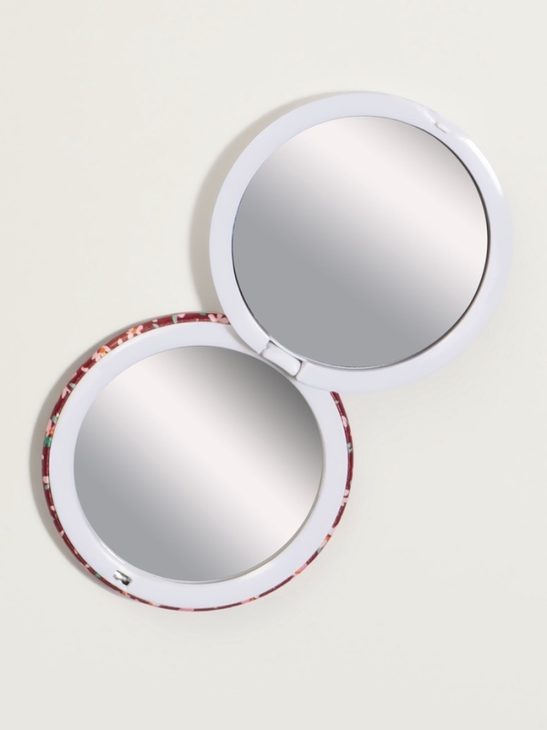 Зеркало складное &laquo;Цветочная поляна&raquo;, d = 7,5 см, с увеличением, цвет МИКС