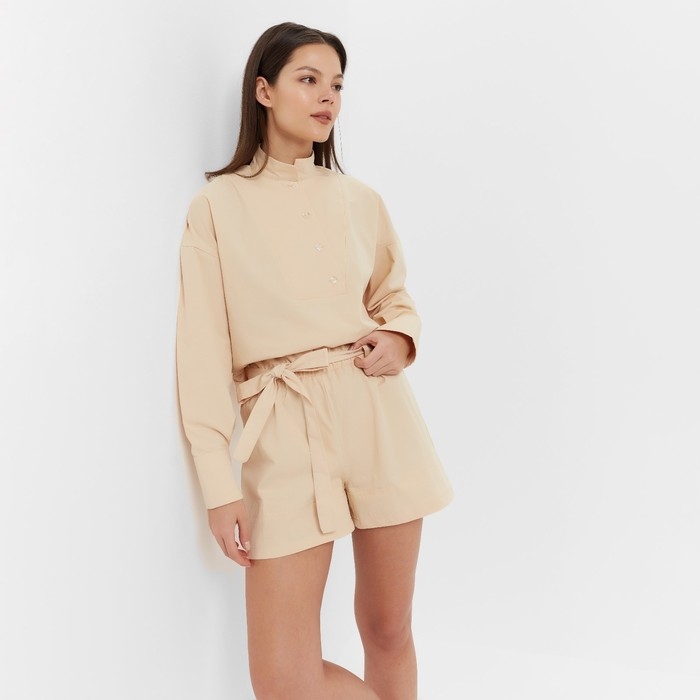 Костюм женский (блузка, шорты) MINAKU: Enjoy цвет бежевый, размер 48 Костюм женский (блузка, шорты) MINAKU: Enjoy цвет бежевый, размер 48