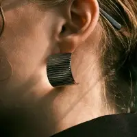 Серьги металл "Дуга" тренд, цвет серебро