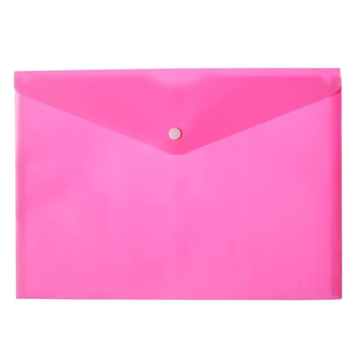 Папка-конверт на кнопке А4, 180 мкм, Calligrata Pastel, глянцевая, полупрозрачная, микс