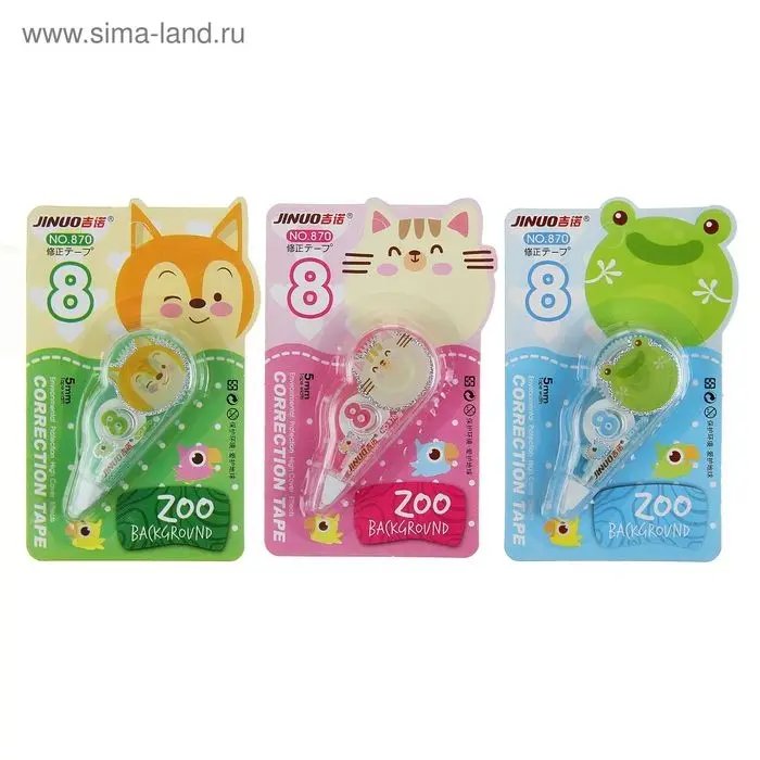 Корректор-лента 3 м х 5 мм, блистер, европодвес, корпус прозрачный с рисунком МИКС