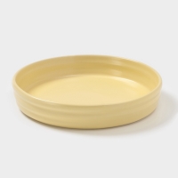 Форма для запекания Доляна &laquo;Зефир&raquo;, 1 л, d=23 см, круглая, керамика, жёлтая