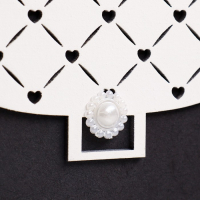 Кашпо деревянное 15,5х10х12 см "Сумочка", эбеновое дерево-белый