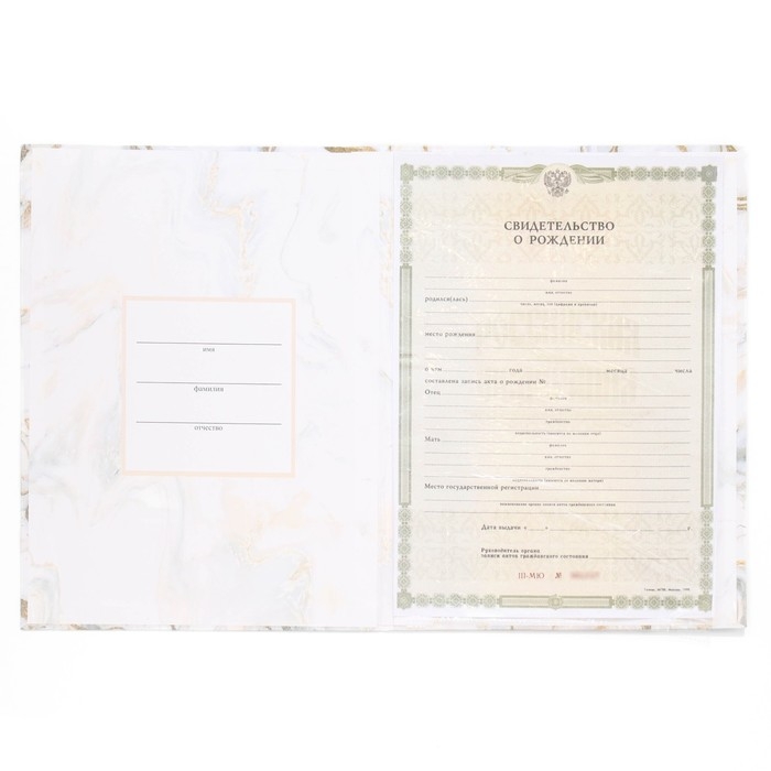 Свидетельство о рождении, 32 х 22,3 см