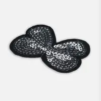 Термоаппликация &laquo;Бантик&raquo;, с пайетками, 5.2&times;4 см, цвет серебряный