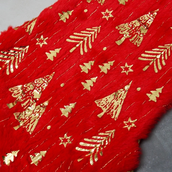 Носок для подарков Носок для подарков "Орнамент лес" 44х26 см, красный