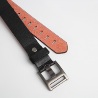 Ремень женский, ширина 3 см, люверсы, пряжка металл, винт, цвет чёрный