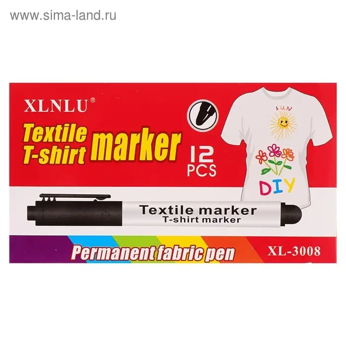 Маркер для ткани, круглый наконечник 2 мм, МИКС