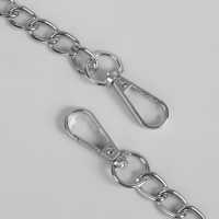 Ручка для сумки, с цепочками и карабинами, 120 × 1,8 см, цвет чёрный Ручка для сумки, с цепочками и карабинами, 120 × 1,8 см, цвет чёрный