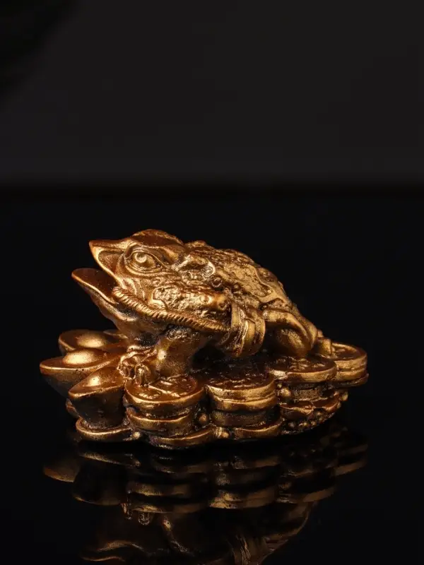 Фигура "Жаба на деньгах" 8х8х4см, бронза