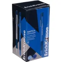 Ручка шариковая автоматическая, ErichKrause Switch Matic&Grip, 0.7 мм, резиновый держатель, синяя