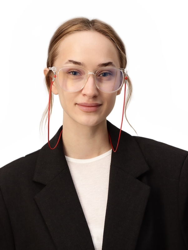 Шнурок для очков на шею 70 см силиконовый, красный