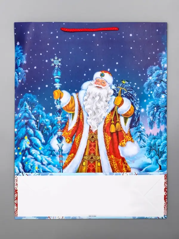 Пакет подарочный новогодний ламинированный, &laquo;Дед Мороз&raquo; , 33&times;10&times;42.5 см