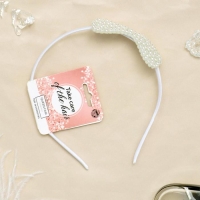 Ободок для волос "Бланш" бантик, 0,5 см, белый