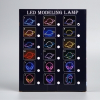 Неоновая вывеска &laquo;Планета&raquo; 30 x 17.5 см, батарейки AAx3 (не в комплекте) + USB, свечение розово-синее