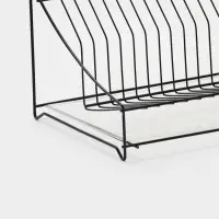 Сушилка для тарелок с поддоном 38*17,5*23,5 см, цвет черный