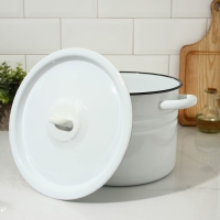 Кастрюля цилиндрическая, 8 л, индукция, цвет белый