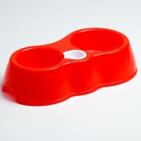 Миска двойная круглая, 27 х 16 х 6,5 см, красная Миска двойная круглая, 27 х 16 х 6,5 см, красная