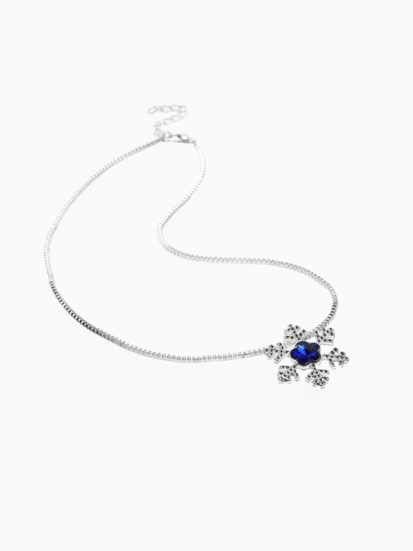 Набор детский "Выбражулька" 2 пр-та: кулон, браслет, зимняя принцесса, цвет бело-голубой