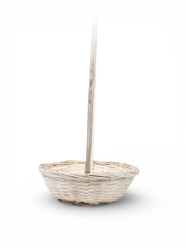 Корзина плетеная 20 х 20 х _ см, ручка h=21 см белый