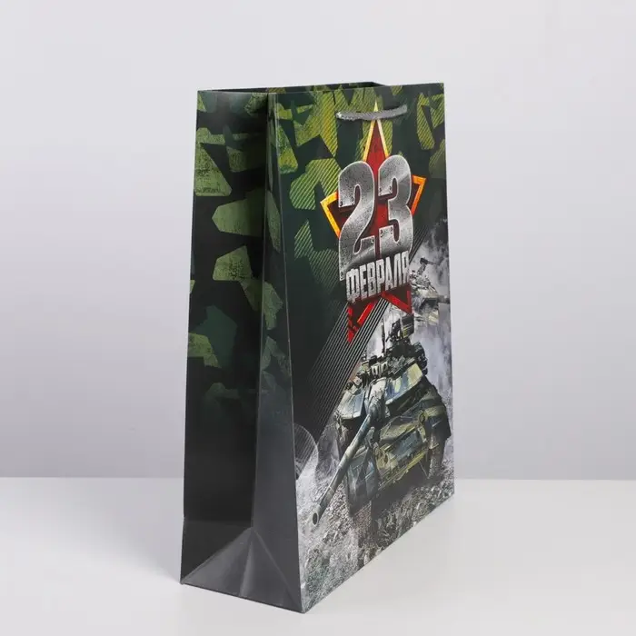 Пакет подарочный ламинированный, упаковка, &laquo;Танки&raquo;, L 31 х 40 х 11.5 см