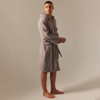 Халат махровый с капюшоном мужской SL HOME: Basic "Софт Мист", размер M, 100% хлопок, 420 г/м2 98490 Халат махровый с капюшоном мужской SL HOME: Basic "Софт Мист", размер M, 100% хлопок, 420 г/м2 98490