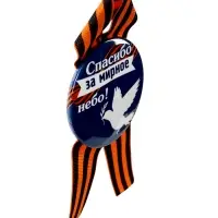 Значок закатной с георгиевской лентой &laquo;9 Мая&raquo;, МИКС