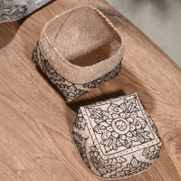 Корзинка плетеная "Бонтанг" бамбук 12х12х10 см, светлая