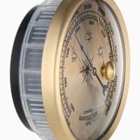 Барометр механический, настенный,d= 7см, золотая рамка