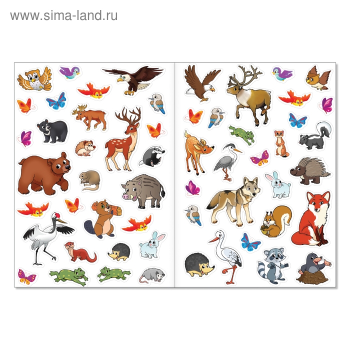 Многоразовые наклейки набор &laquo;Какие бывают животные&raquo;, А4, 2 шт.