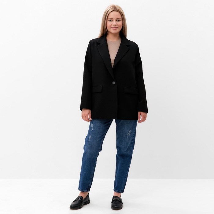 Пиджак женский, цвет черный, размер 56 Пиджак женский, цвет черный, размер 56